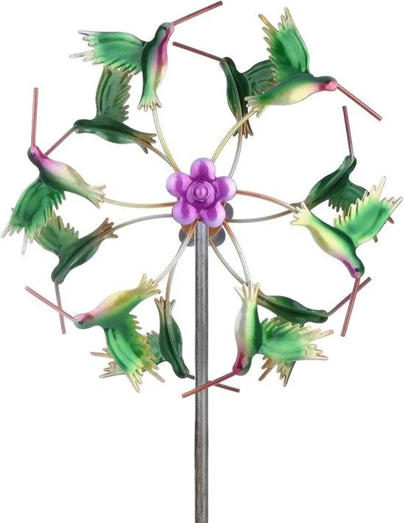 Décoration de Jardin Animée Colibri - Éolienne pour Terrasse et Balcon
