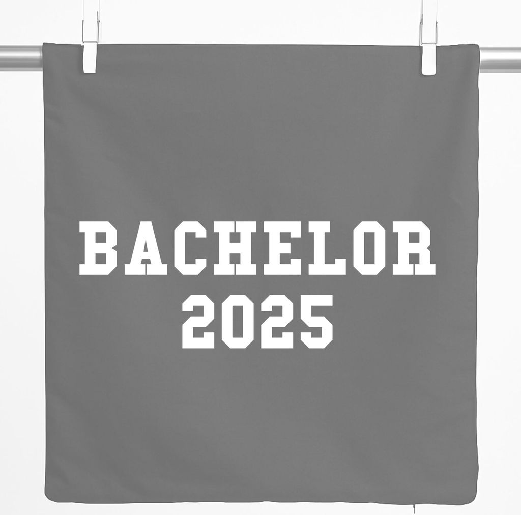 Huuraa Kissenbezug Bachelor 2025 Abschluss 40x40cm Steel Grey Baumwolle Dekokissenbezug Geschenkidee