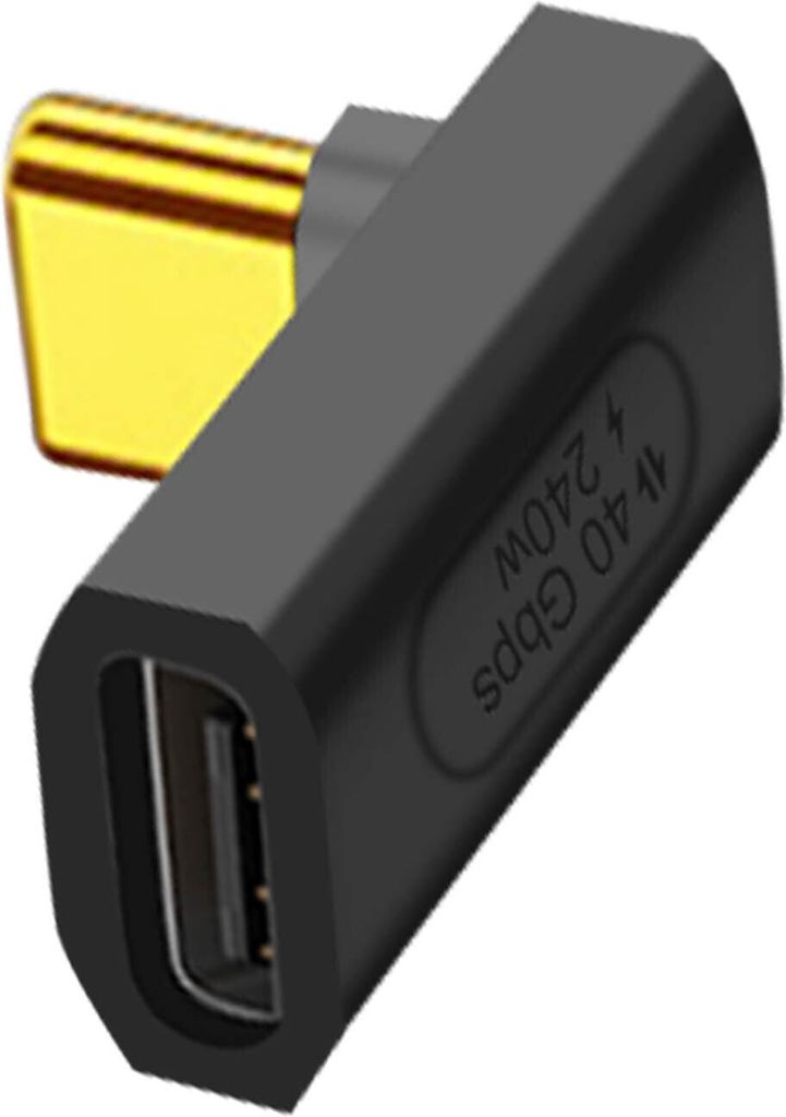 USB-C / USB-C Adapter 90 Grad abgewinkelt 240W Synchro 40Gbps Video 8K