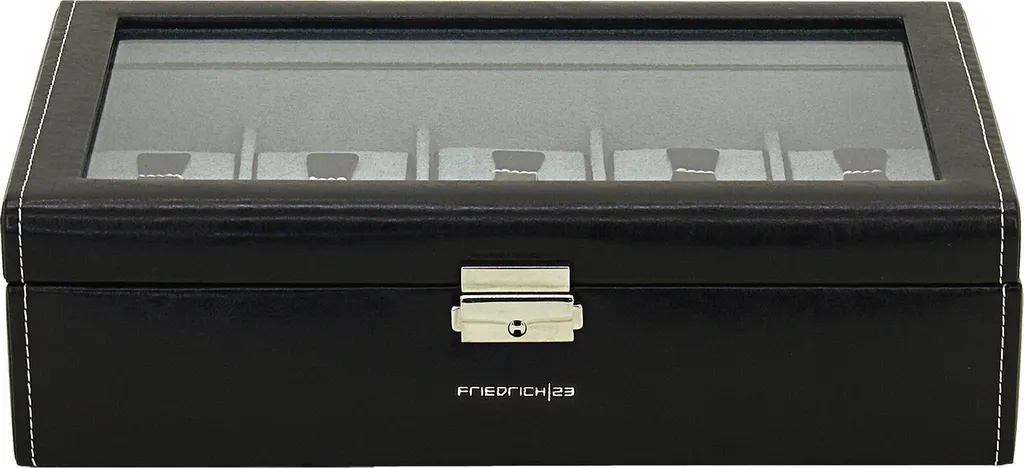 Coffret Montres 10 Places Friedrich23 Bond Noir Rigide et Synthétique