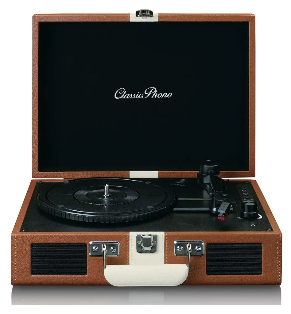 Platine Vinyle Portable Bluetooth pour Musique Nomade TT-120BNWH Retro