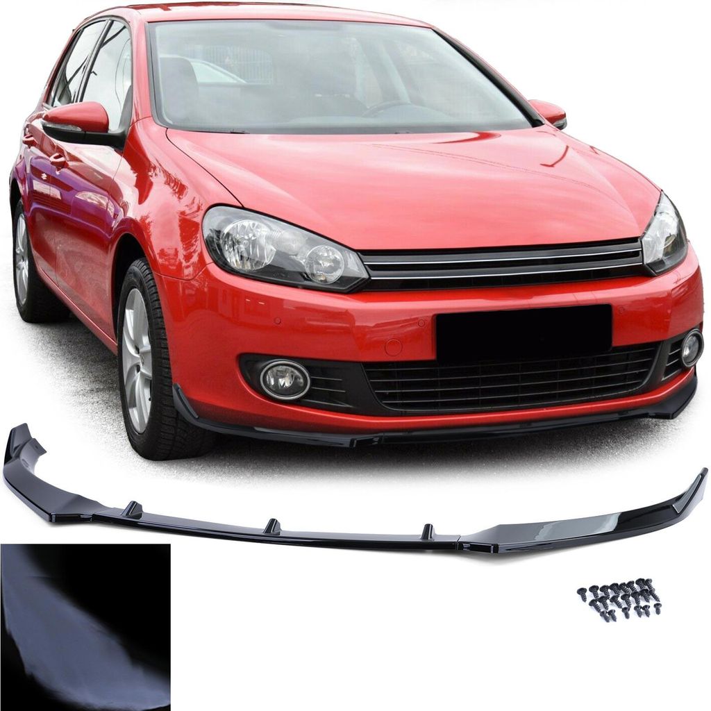 Lippe Frontspoiler Spoiler schwarz glänzend für VW Golf 6 Produktbild 