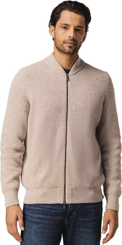 Sweatjacke State of Art normale Passform beige Wolle