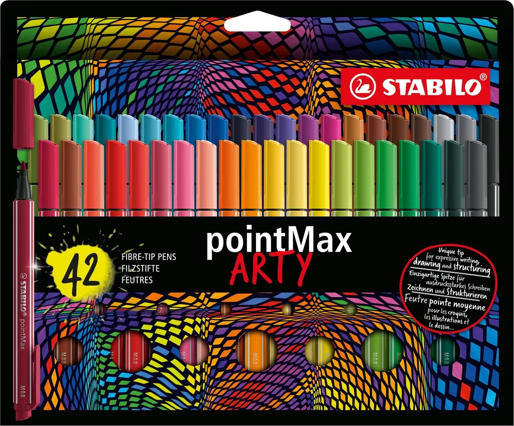 Pennarelli STABILO pointMax ARTY Confezione 42 Colori - Tratto 0.8mm