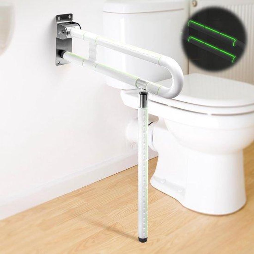 Toiletbeugel für Senioren - Antislip, Opvouwbar, Edelstahl - Weiß
