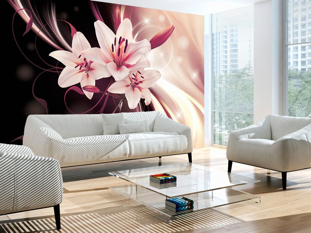Vlies Fototapete Blumen Lilien 400x280 cm Tapeten Wandtapete XXL Abstrakt b-C-0030-a-c