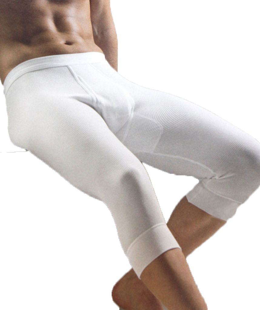 AMMANN Unterhose ¾ lang, Doppelripp – Größe 8 weiß