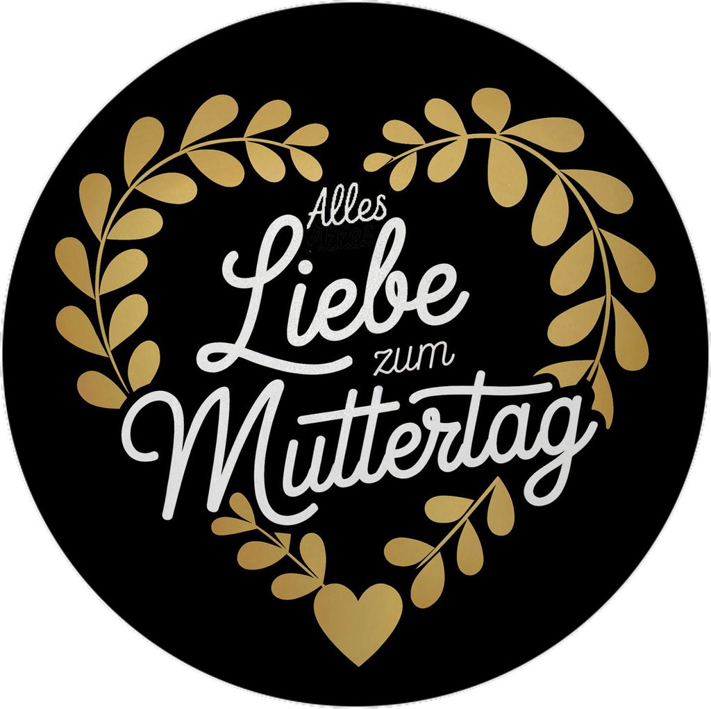 Alles Liebe zum Muttertag mit goldenem Herz Magnet