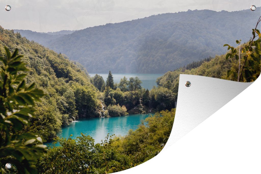 MuchoWow 120x80 cm Outdoor-Poster Gartendeko Sichtschutz Garten Poster für den Garten Die wunderschöne Landschaft des Nationalparks Plitvicer ...
