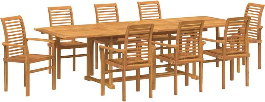 "SALE 2026"Garten Essgruppe - Balkonmöbel-Set - CLORIS - 9 pcs Braun Massivholz Teak - Gartentische DEMöbel899661