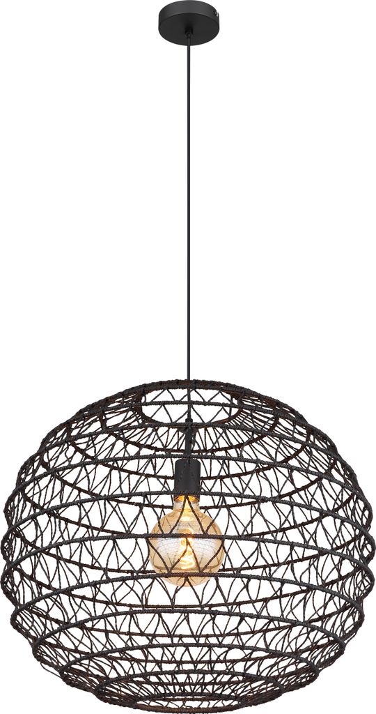 Globo Lighting Hängeleuchte Metall schwarz matt, 1x E27