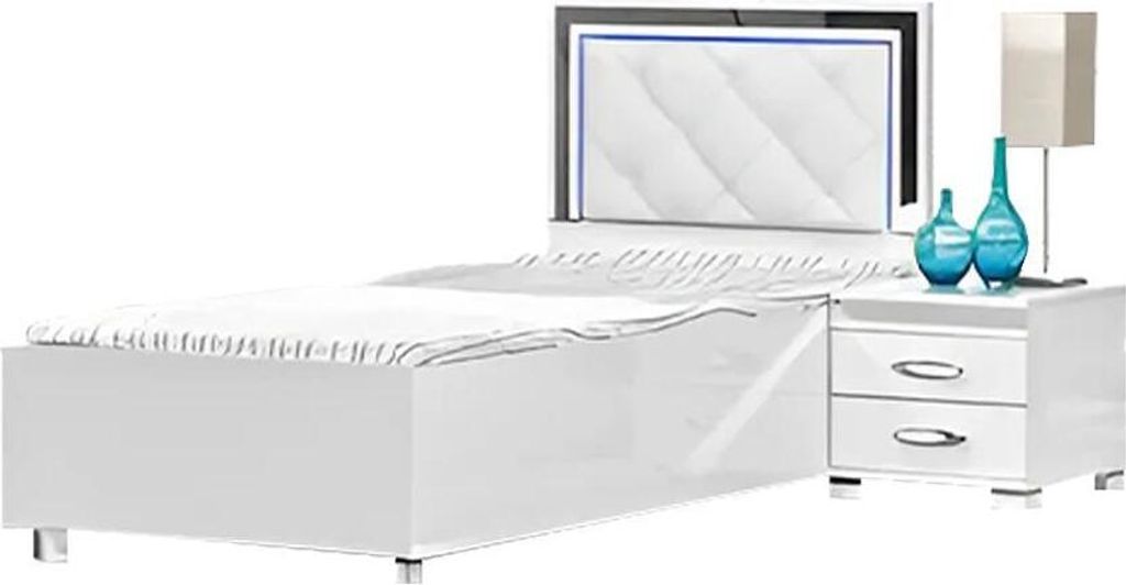 Komplette Schlafzimmer Bettrahmen Nachttisch Bett Weiß Einzelbett Set