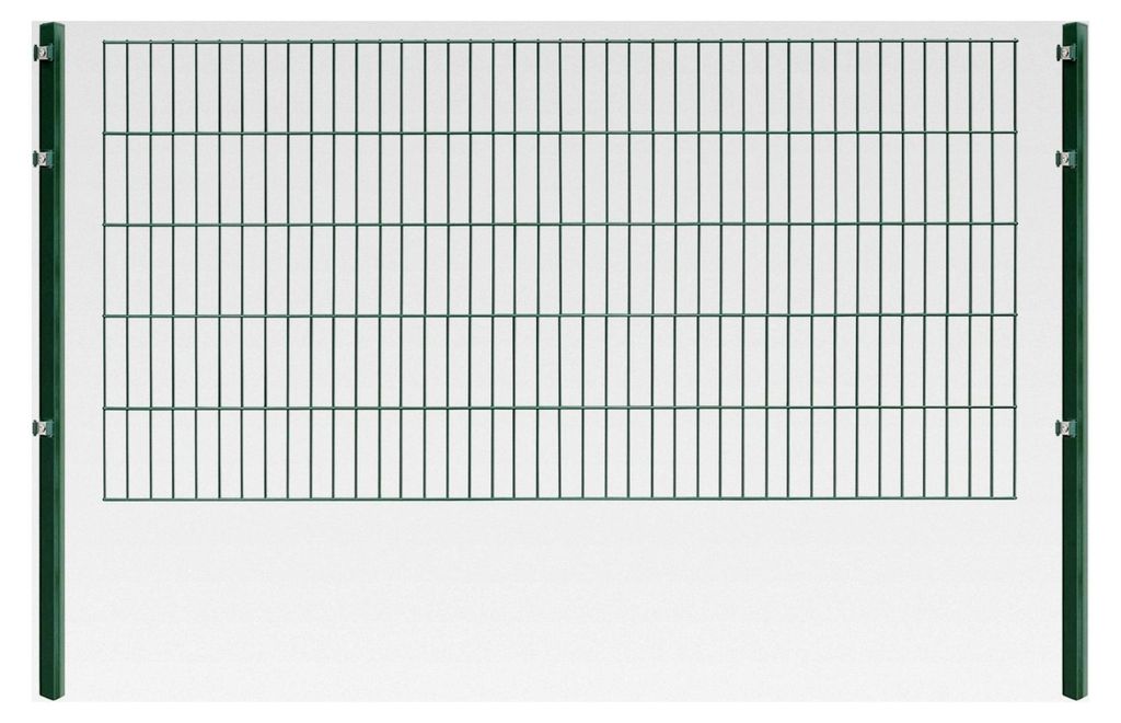 Stabmattenzaun, H 100 cm, grün, 10-50m - inklusive Pfosten - Komplettset (10 m)