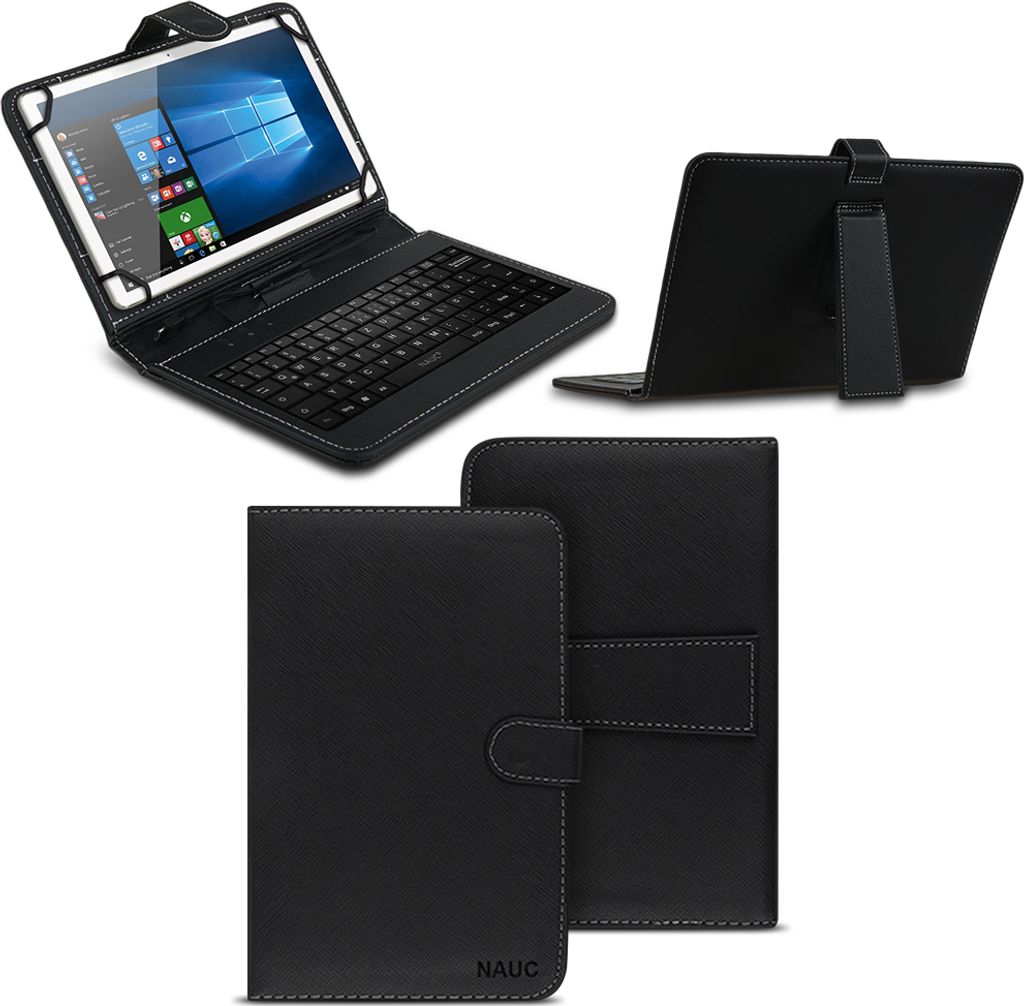 Tastatur Schutzhülle Nokia T20 T21 Tasche Keyboard USB Hülle QWERTZ Tablet CoverFarben:Schwarz