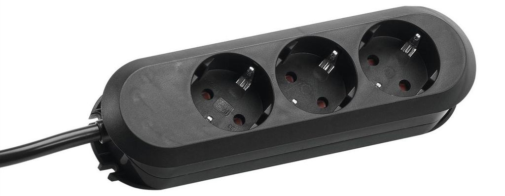 BACHMANN SMART Steckdosenleiste 3x Schutzkontakt, schwarz, Produktbild 