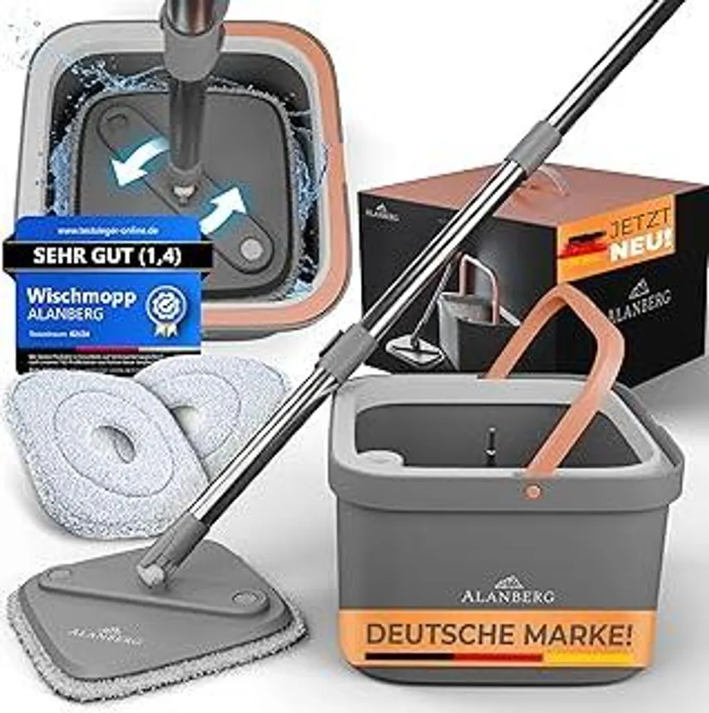 Mocio ALANBERG® Sistema Lavapavimenti 2 in 1: Offerta Limitata