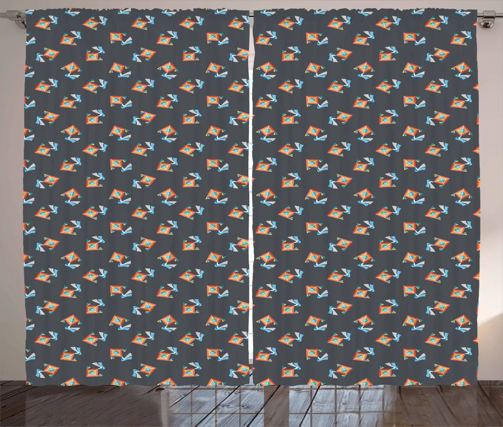 ABAKUHAUS Kites Tenda rustica, Bullseye Rhombuses Nursery, Soggiorno Tenda universale con passanti e ganci, 280 x 245 cm, Multicolore - 1