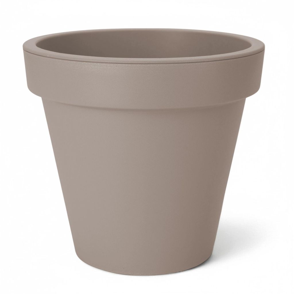 Kunststoff Pflanzkübel L groß - 48 cm/beige - Blumenkübel rund für Außen und Innen - Garten Pflanztopf Blumentopf Pflanzgefäß