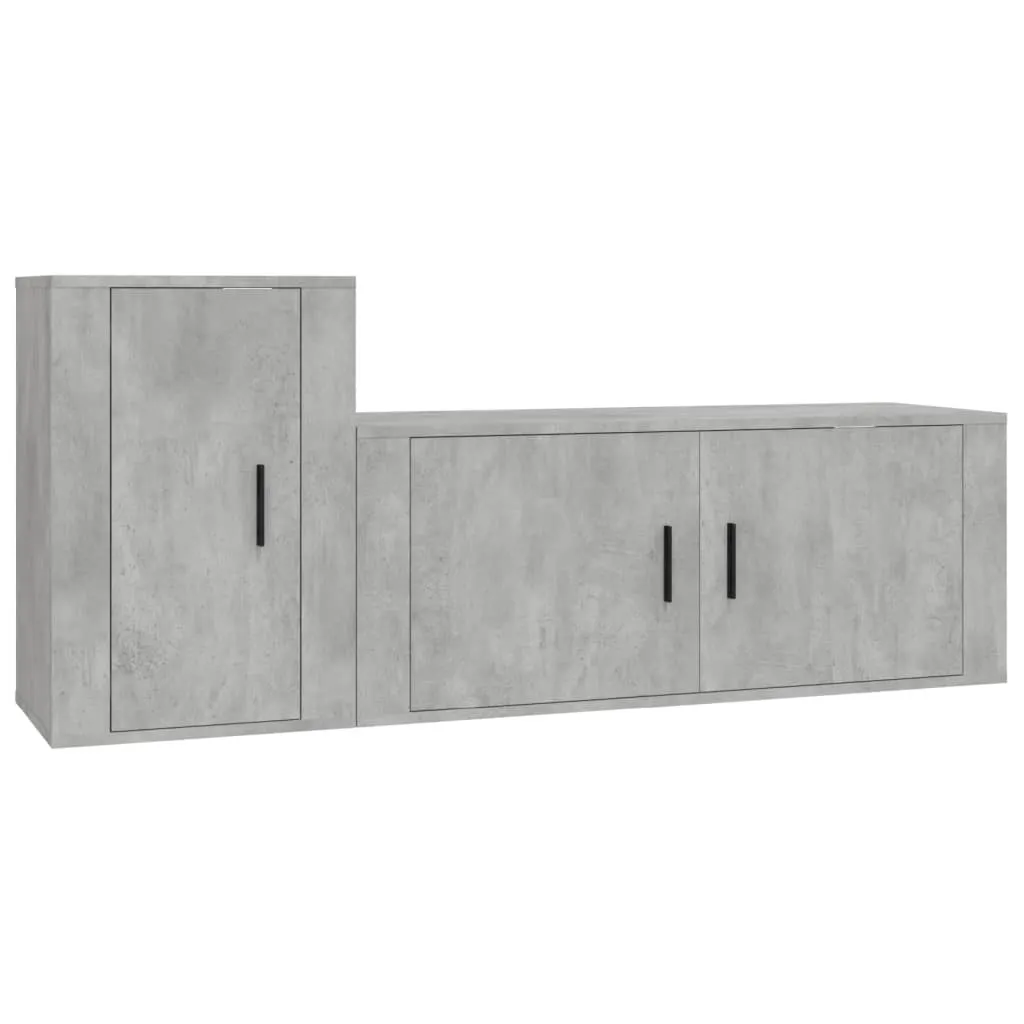 vidaXL Set di mobili TV a 2 pezzi in legno grigio cemento