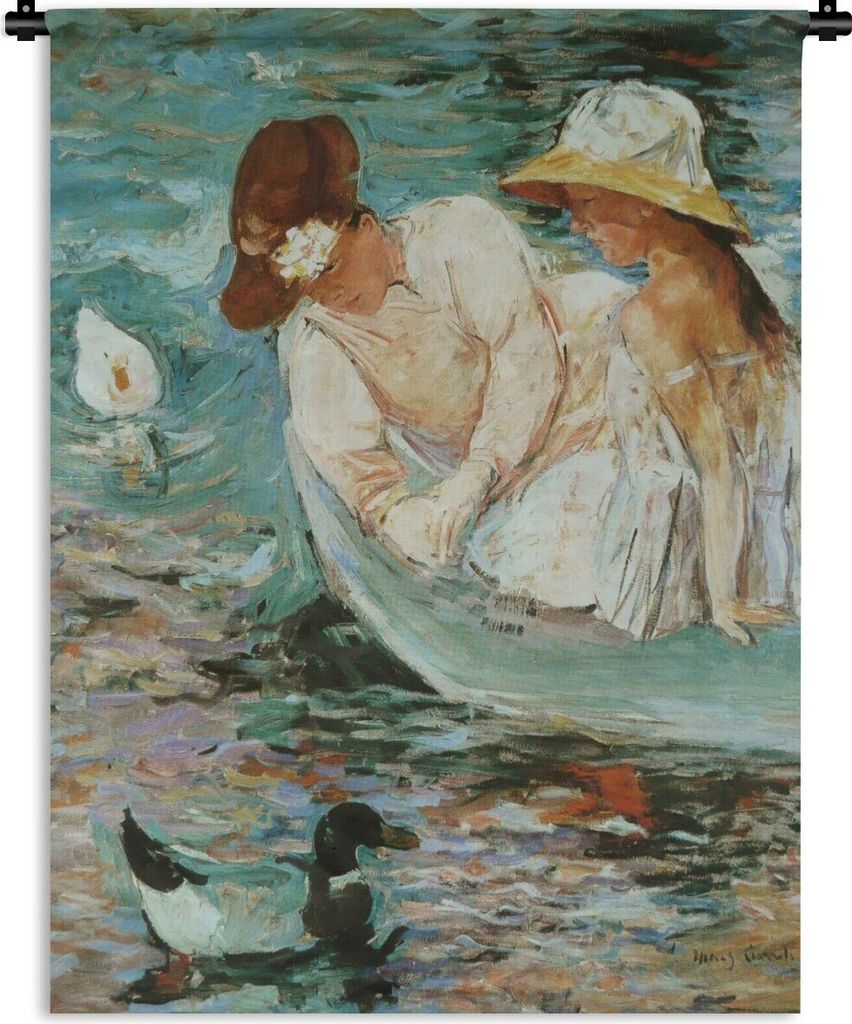 MuchoWow Wandteppich Wandbehang Summertime - Gemälde von Mary Cassatt 150x200 cm Tapisserie Dekoration Wandtuch - Wandaufhängung - Moderner