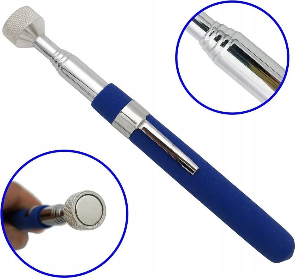 GEKO | Stab-Magnet, bis zu 3kg 62 cm, Ausziehbar Teleskop Magnetstab, Telescopic Magnetic Pick-Up Tool