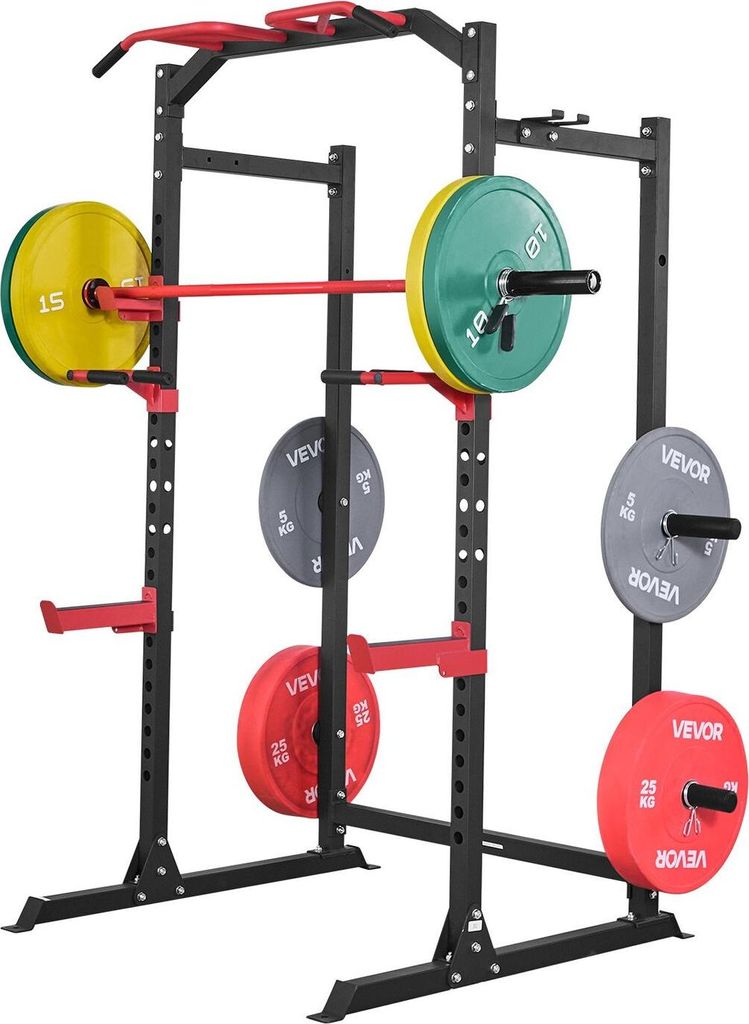 Power Cage Power Rack, multifunktionales Langhantel-Squat-Rack mit einstellbarer Höhe, Krafttrainingsgerät für das Heimfitnessstudio mit J-Haken...