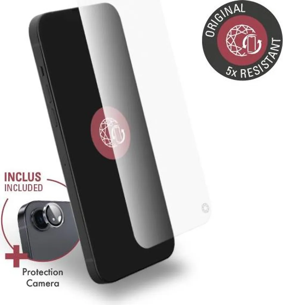 Protection Écran iPhone 16e en Verre Trempé 2,5D avec Cache Objectif