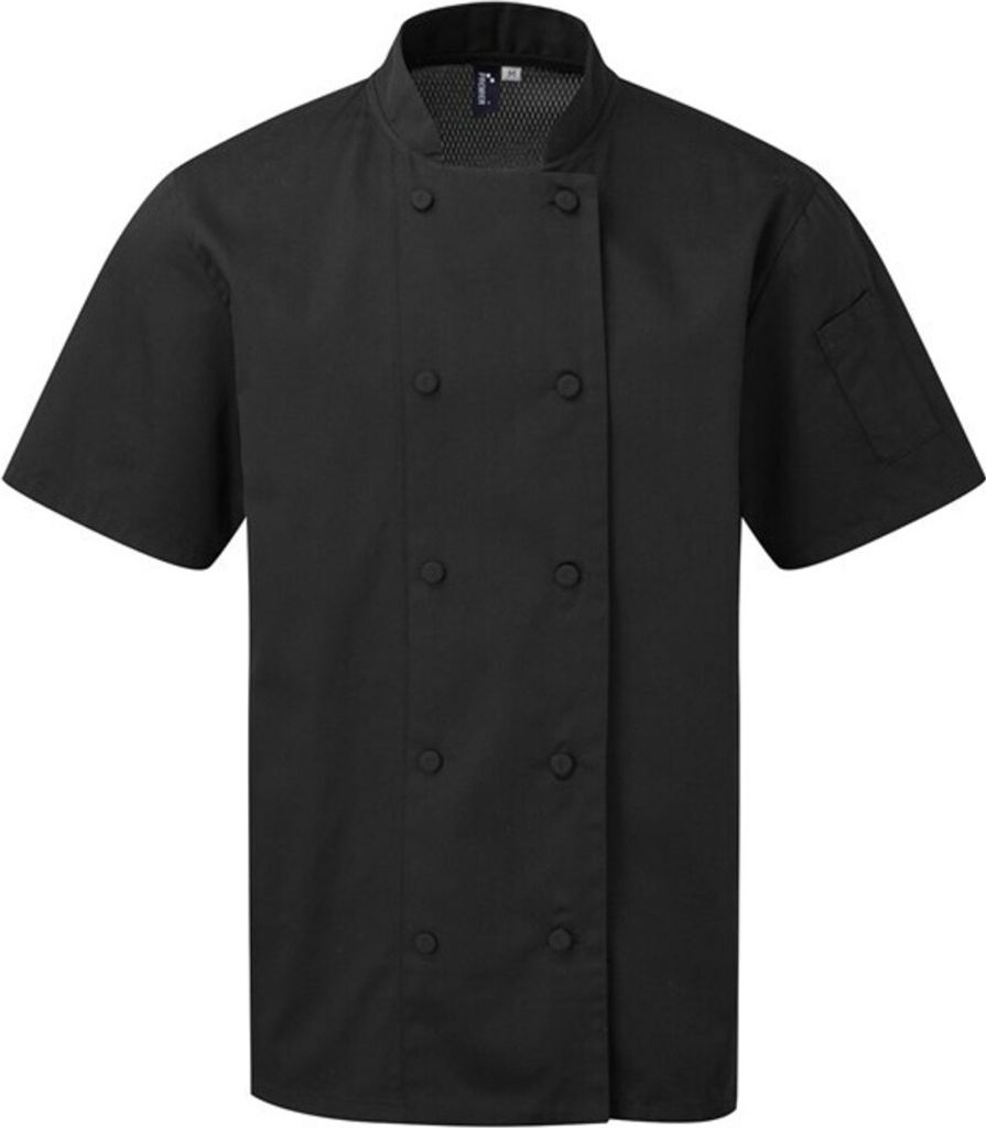 Premier - "Coolchecker" Kochjacke für Herren RW7932 (4XL) (Schwarz)