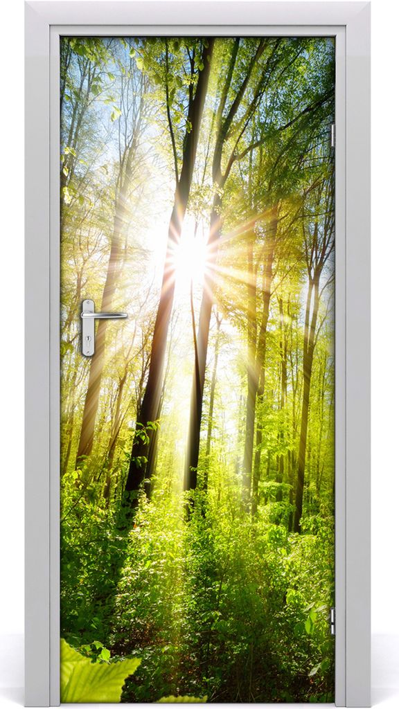 Tulup Türaufkleber 85x205 cm Dekorative Aufkleber Selbstklebend Wasserdichte Tapete Abnehmbar Schlafzimmer Wohnzimmer Wohnkultur - Sun im Wald