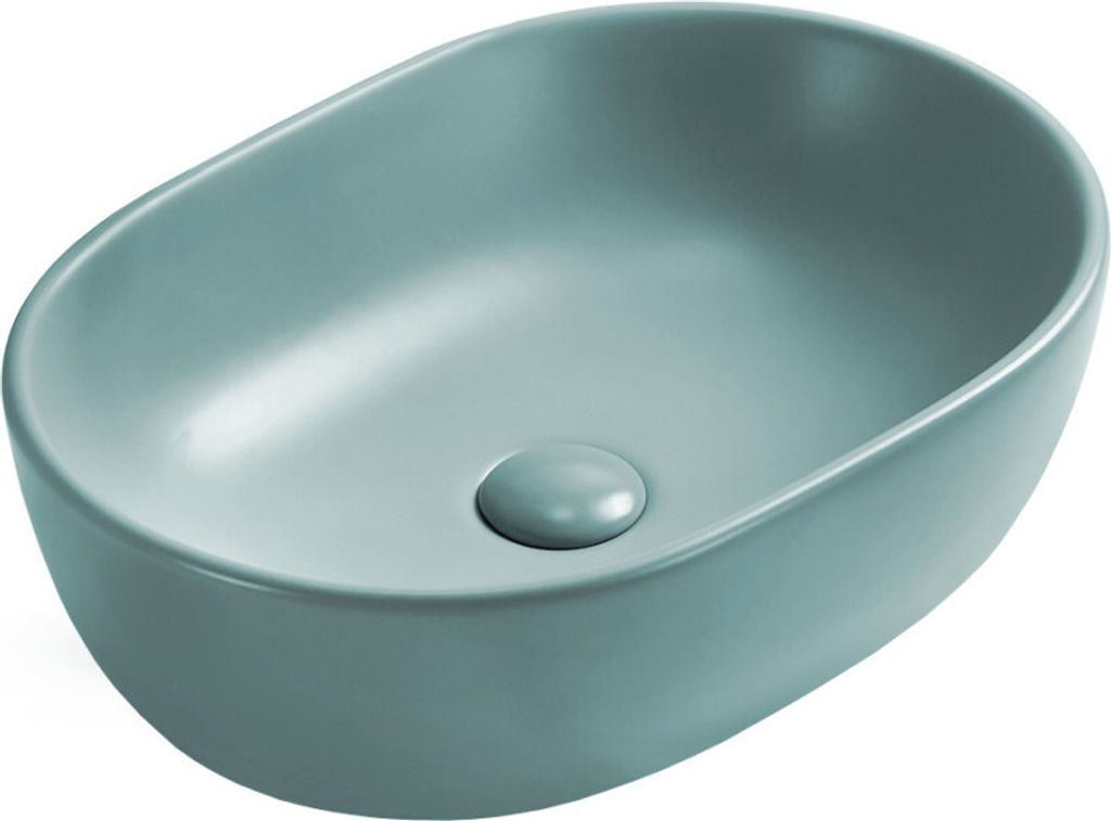 Mexen Viki Aufsatzwaschbecken 48 x 35 cm, Helles mattes Grün - 21054848