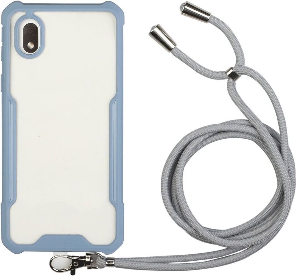 König Design Hülle kompatibel mit Samsung Galaxy A01 Core Kunststoff Handykette Cover - Case Handyhülle Grau