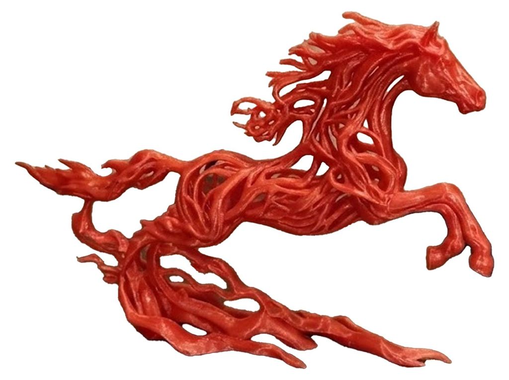 3D-gedruckte Pferdefigur, stehend, hohl, als Schreibtischdekoration, Sternzeichen-Pferde-Ornament für Zuhause, Tisch oder Regal