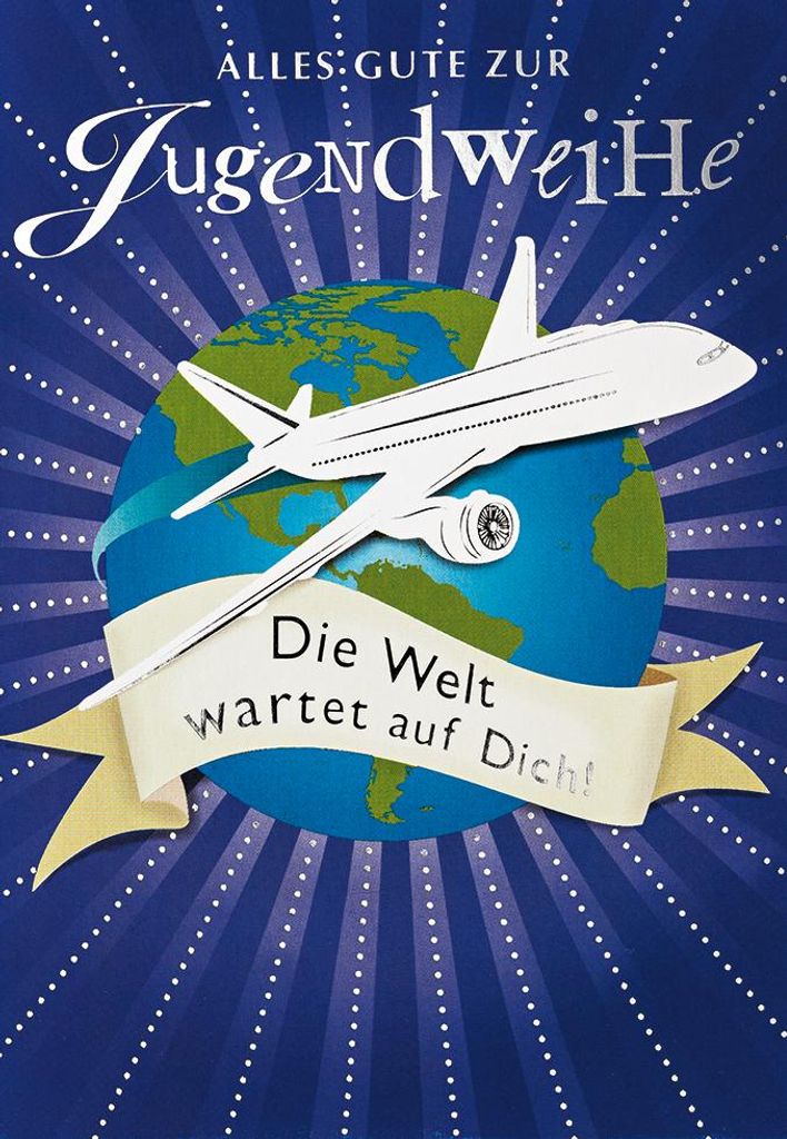Grußkarte mit Umschlag Format 115 x 17 cm Jugendweihe Text Alles G