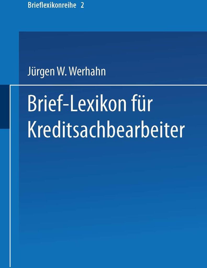 Brief-Lexikon für Kreditsachbearbeiter