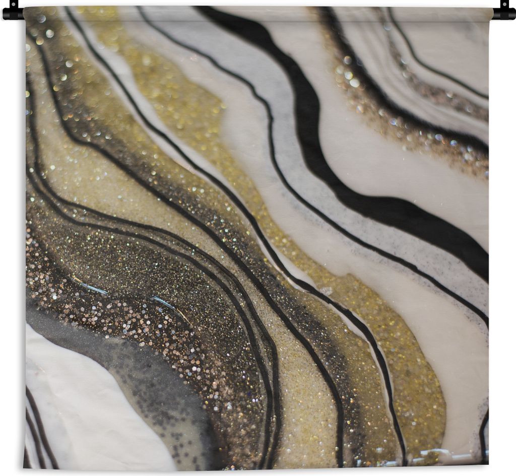 MuchoWow Wandteppich Wandbehang Edelstein - Abstrakt - Marmor - Natur 90x90 cm Tapisserie Dekoration Wandtuch - Wandaufhänger