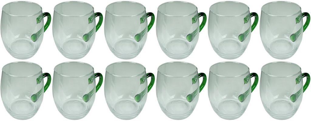 Novaliv 12x Weinseidel mit grünem Henkel 250 ml Weinglas Produktbild 