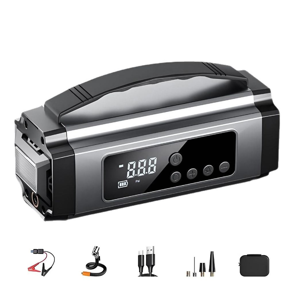 7-in-1 Starthilfe Powerbank 8000mAh, Mit 150PSI Kompressor, Produktbild 