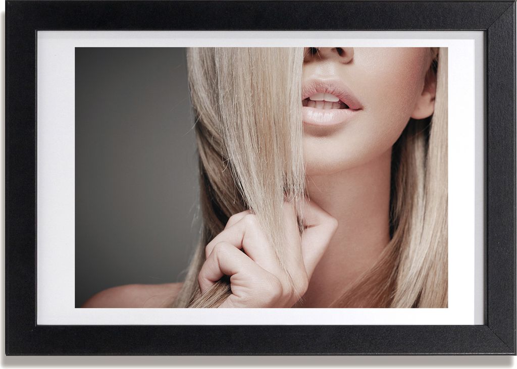 Bild 30x20 MDF-Rahmen, Wandkunst Schöne Blondine