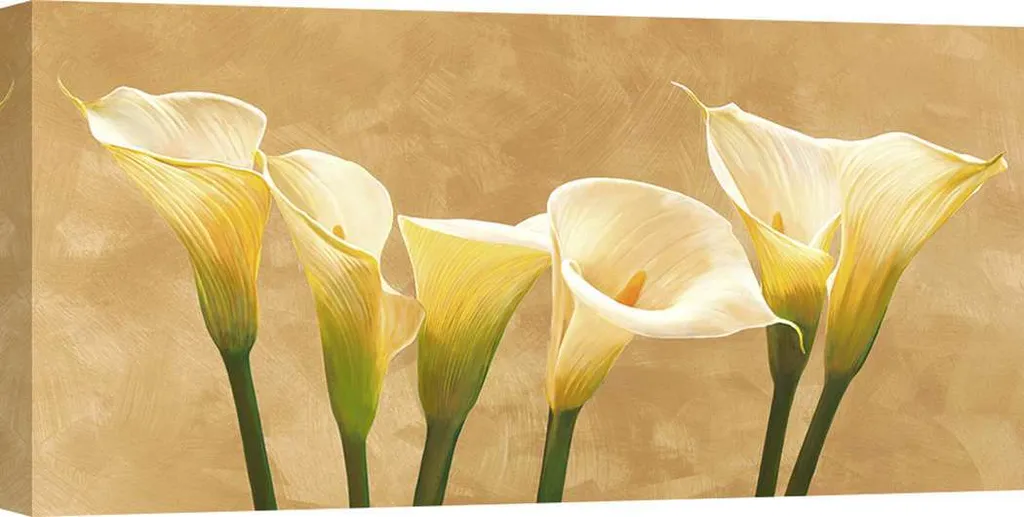 Décorer un grand mur vide : tableau fleurs Serena Biffi toile 100x50 cm