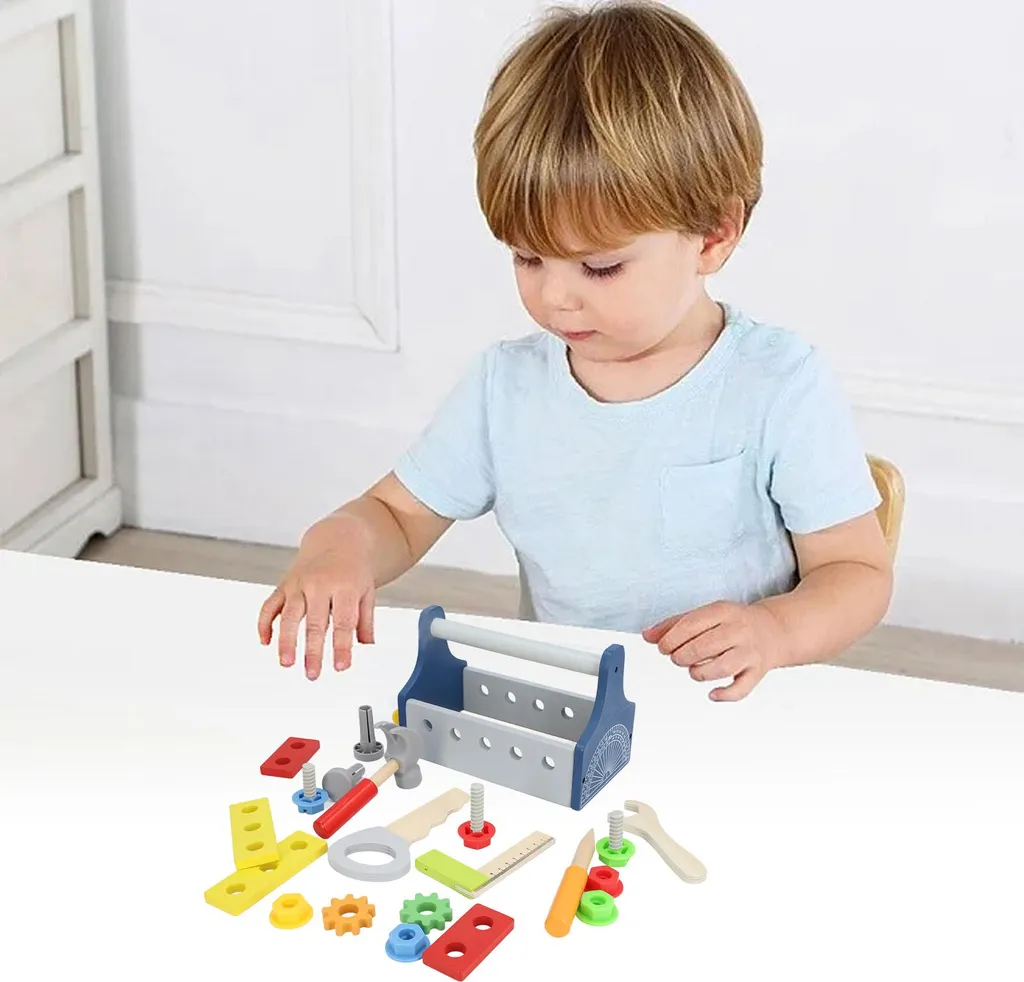 Jeu de construction bois réaliste avec vis et écrous pédagogiques