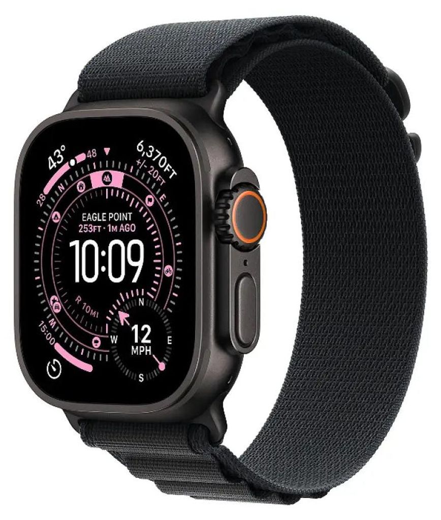 Apple Watch Ultra 3 Smartwatch 49mm Schwarz/Schwarz Alpine Loop L mf0x4, 1.98