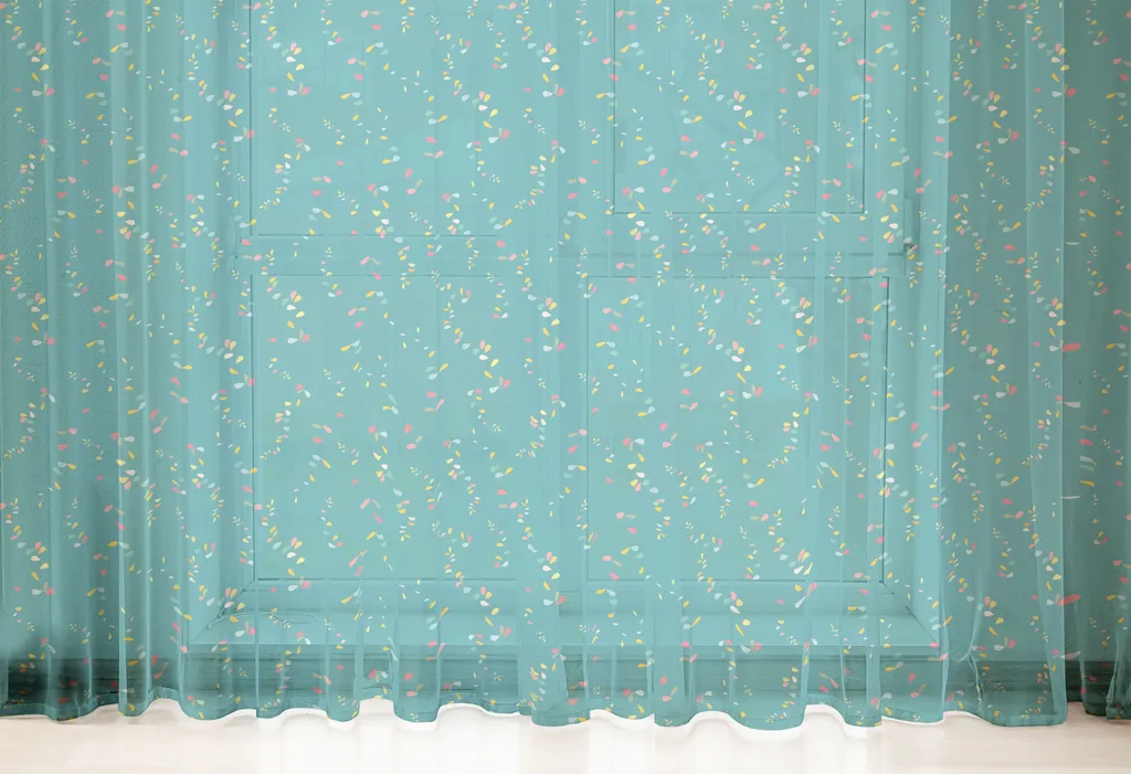 ABAKUHAUS Arazzo astratto, motivo sognante con foglie surreali colorate su rami sottili, tessuto da parete in raso setoso per soggiorno e camera da letto, 220 cm x 274 cm, multicolore schiuma di mare scura - 6