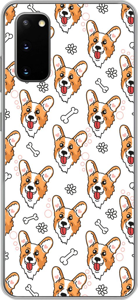 MuchoWow Handyhülle Schutzhülle Hülle für Telefoonhoesje Samsung Galaxy S20 Muster - Hund - Corgi - Jungen - Mädchen - Kinder - Kinder Silik...