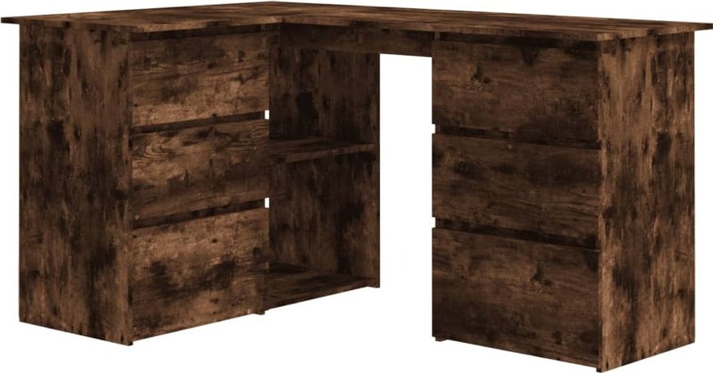 vidaXL Eckschreibtisch Räuchereiche 145x100x76 cm Produktbild 