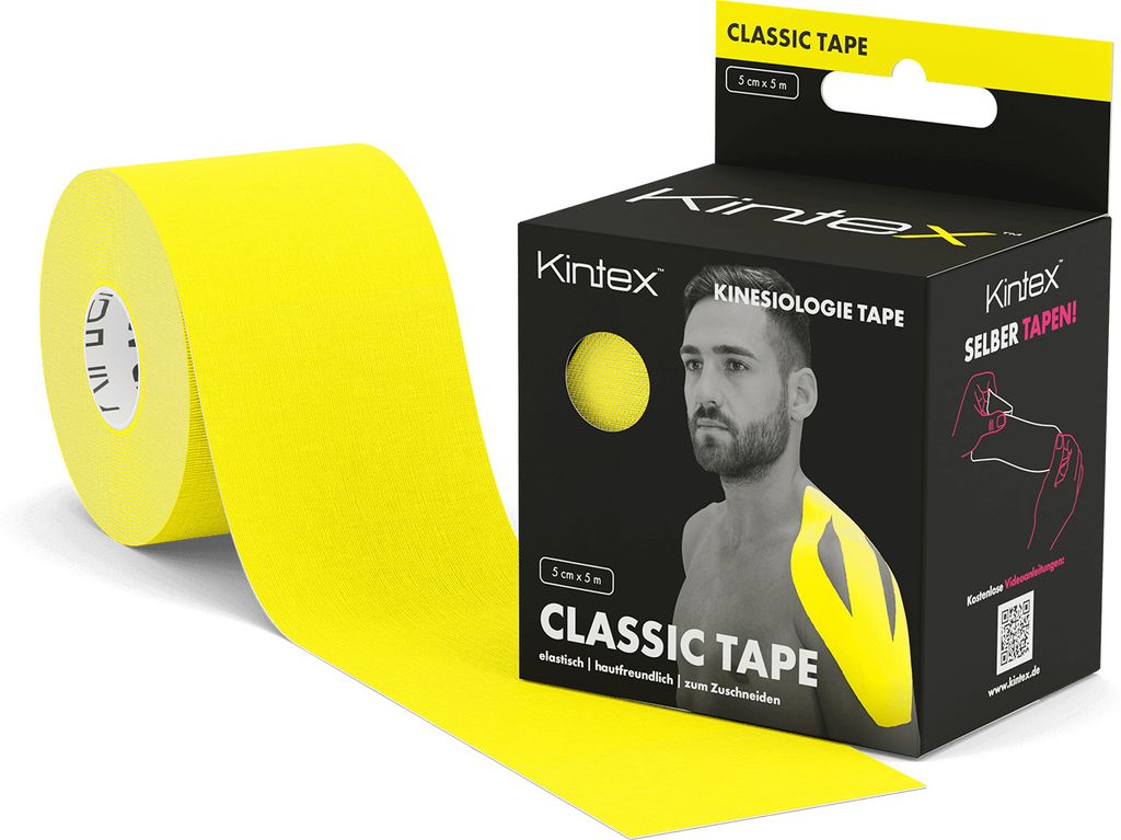 Kintex Kinesiologie Tape Classic 5 cm x 5 m Gelb Produktbild 
