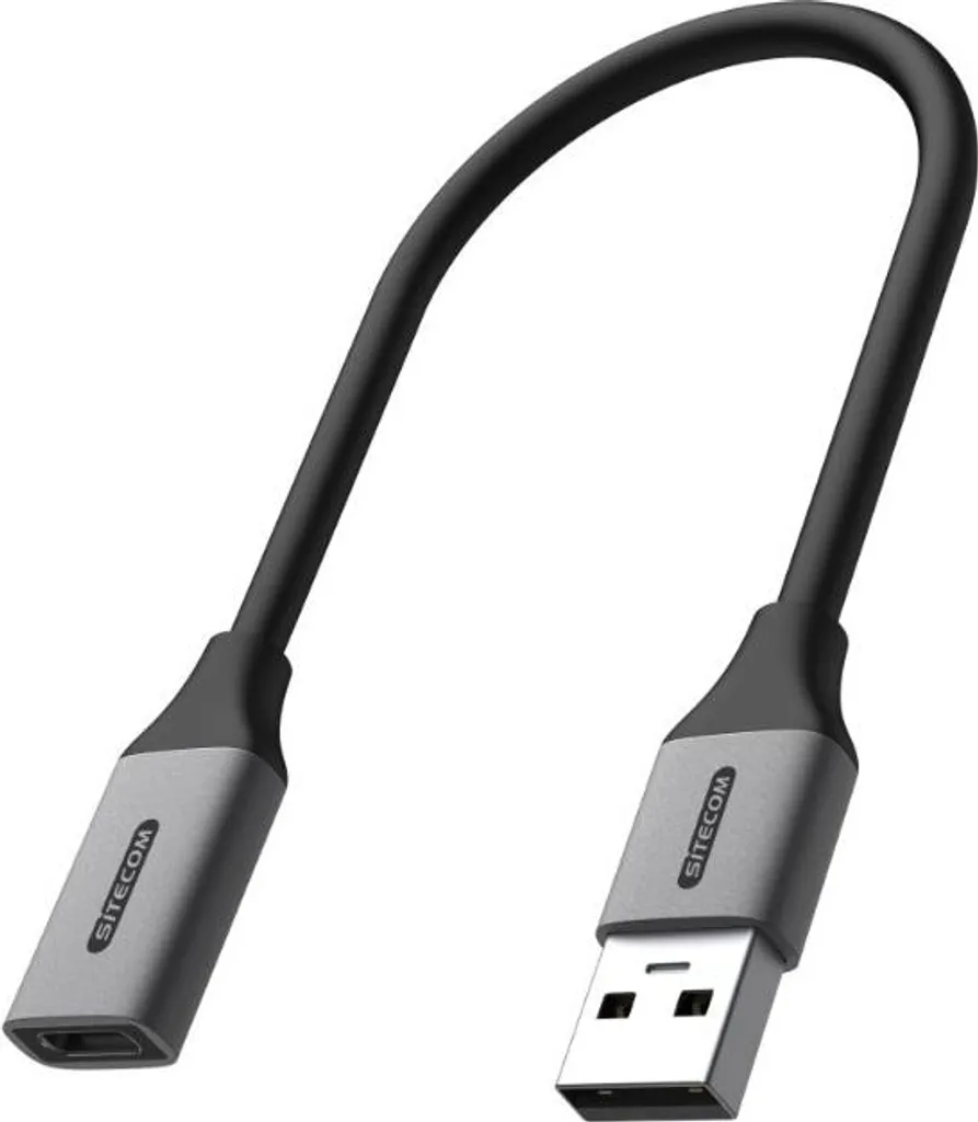 Cavo USB Corto Sitecom AD-1013 15cm | USB-A a USB-C Grigio Nero - 1