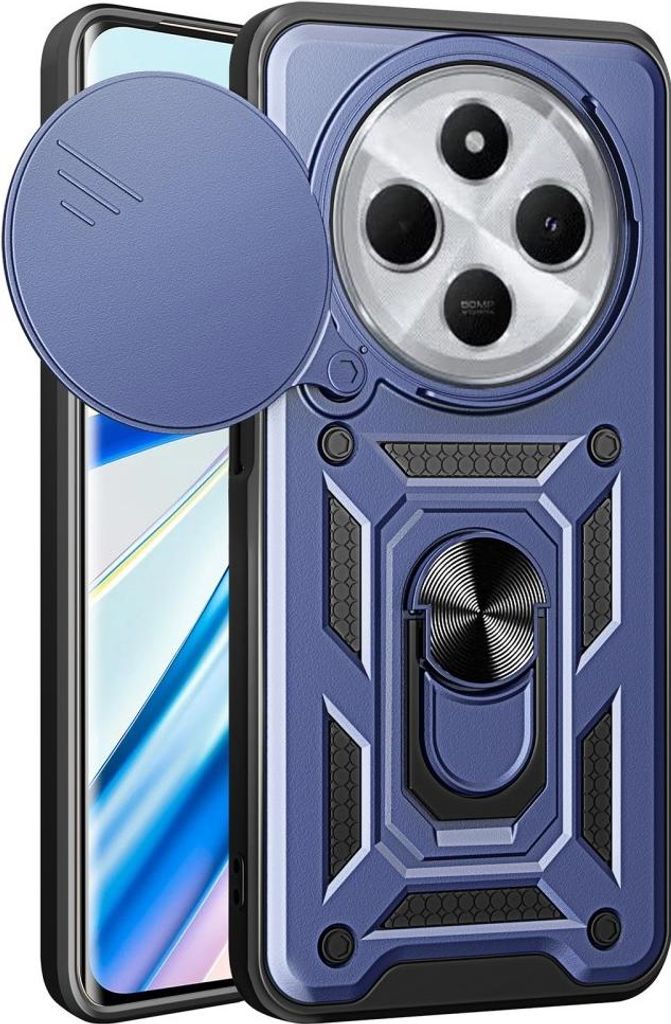 Xiaomi Redmi 14C Hülle - Coverup Armor Ring Ständer Back Cover mit Kamera Schutz - Blau