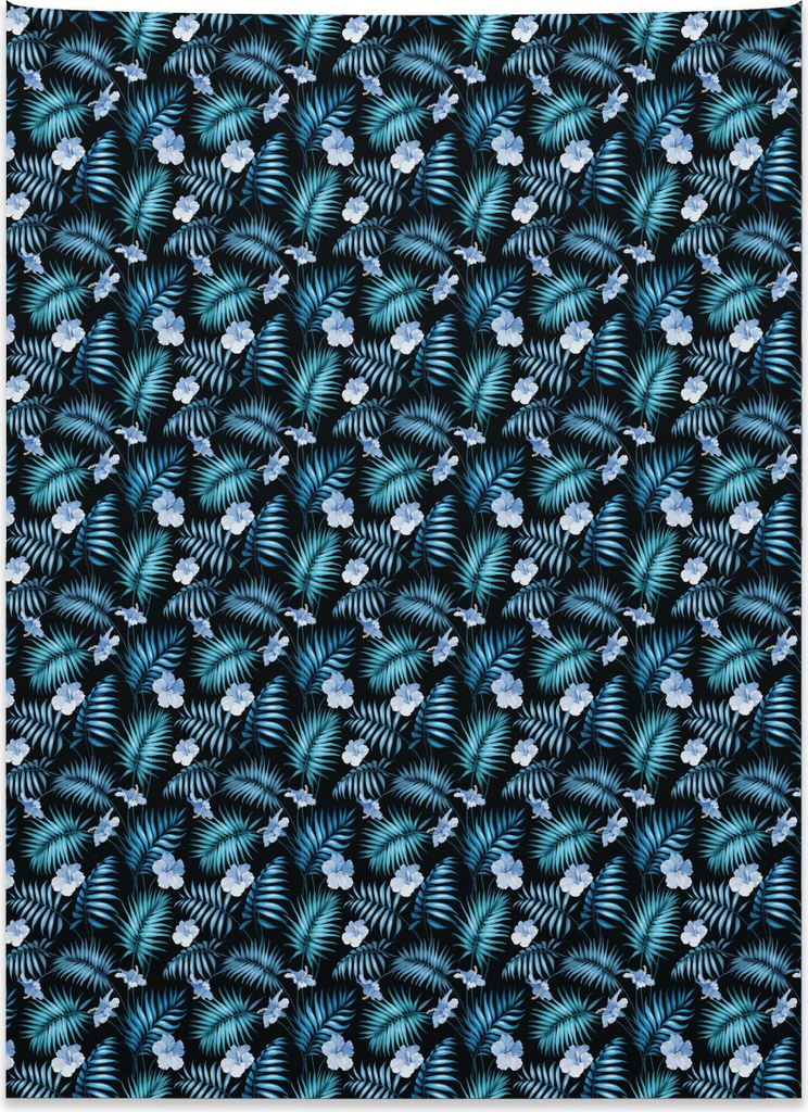 Abakuhaus Botanisch Wandteppich, Hawaii Dschungel Regenwald aus Weiches Mikrofaser Stoff Kein Verblassen Klare Farben Waschbar, 110 x 150 cm, Mehrf...