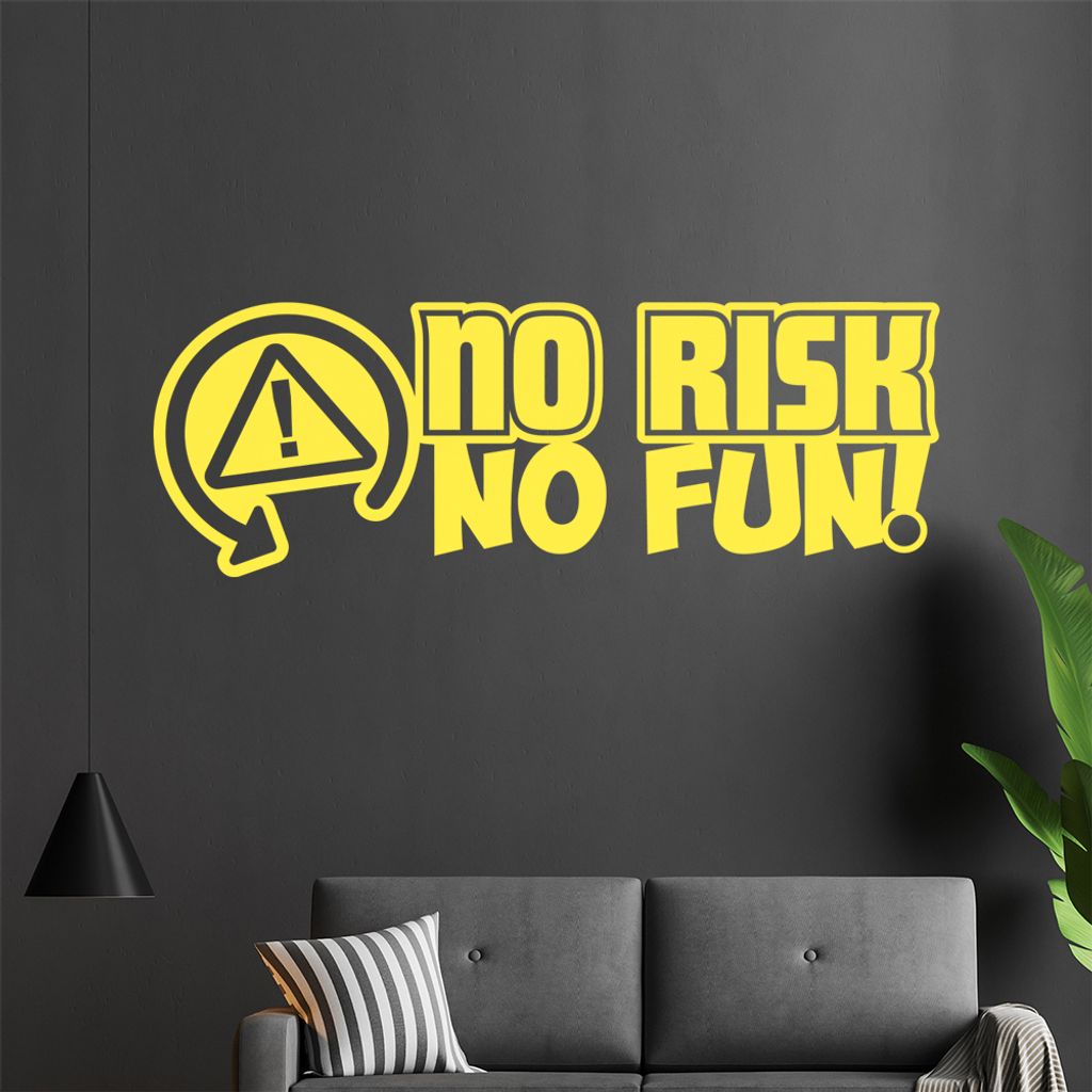 KIWISTAR No Risk No Fun - Risiko Spaß Mut Weichei Spontan Wandtattoo in 6 Größen - Wandaufkleber Wall Sticker - Dekoration, Küche, Wohnzimmer, ...