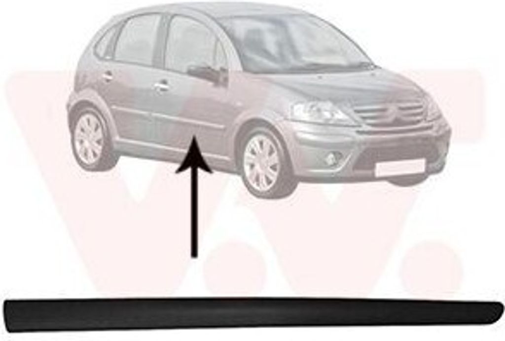VAN WEZEL Zierleiste für die Tür Vorne Rechts Leiste für CITROËN C3 I Schrägheck (FC, FN) 0925404